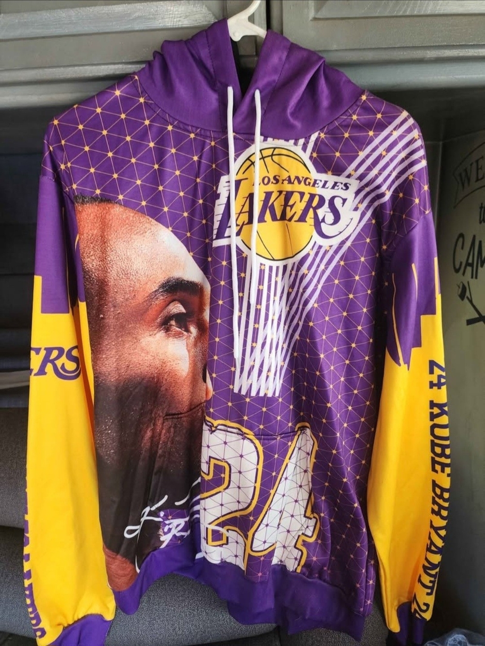 Los Angeles Lakers #24 Kobe Bryant Purple & Gold Hoodie